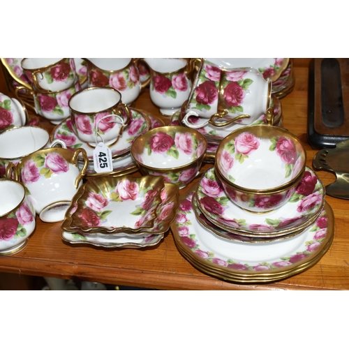 425 - A ROYAL ALBERT 'OLD ENGLISH ROSE' 6241 PATTERN TEA SET AND SIMILAR, comprising milk jug, sugar bowl,... 