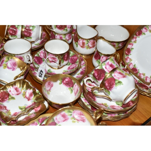 425 - A ROYAL ALBERT 'OLD ENGLISH ROSE' 6241 PATTERN TEA SET AND SIMILAR, comprising milk jug, sugar bowl,... 