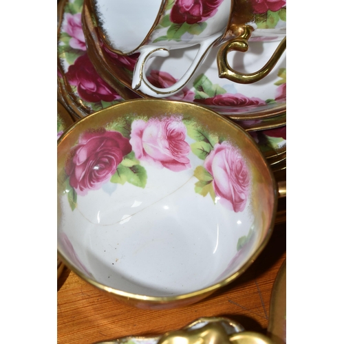 425 - A ROYAL ALBERT 'OLD ENGLISH ROSE' 6241 PATTERN TEA SET AND SIMILAR, comprising milk jug, sugar bowl,... 