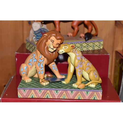 427 - THREE BOXED ENESCO DISNEY TRADITIONS 'LION KING' FIGURES, designed by Jim Shore, comprising two 'Pre... 