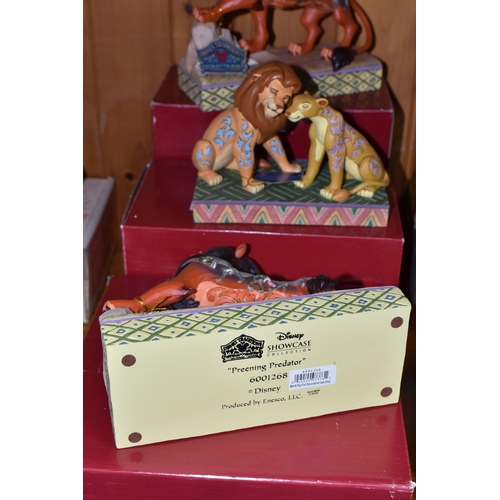 427 - THREE BOXED ENESCO DISNEY TRADITIONS 'LION KING' FIGURES, designed by Jim Shore, comprising two 'Pre... 