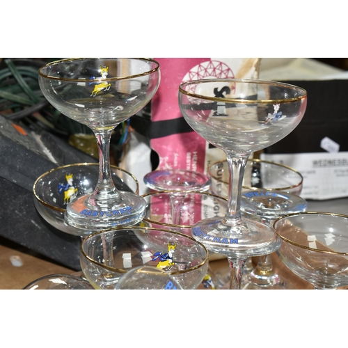 440 - ONE TRAY OF BABYCHAM GLASSES, twelve glasses to include one early 1960's 'white fawn' hexagonal stem... 