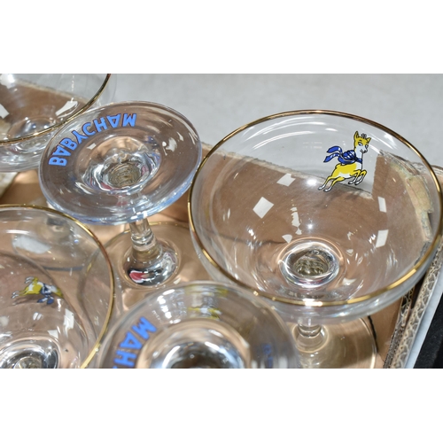 440 - ONE TRAY OF BABYCHAM GLASSES, twelve glasses to include one early 1960's 'white fawn' hexagonal stem... 