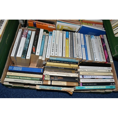 441 - SIX BOXES OF BOOKS, approximately one hundred and fifty paperback and hardback books, to include Pan... 