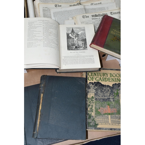 442 - TWO BOXES OF EPHEMERA comprising three volumes of James Grant's Old & New Edinburgh, published by Ca... 