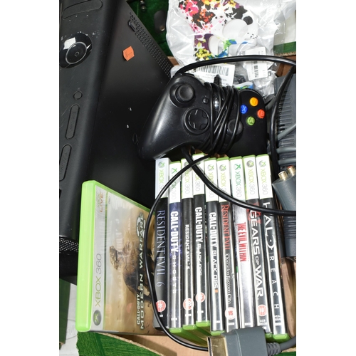 447 - XBOX 360 CONSOLE AND GAMES, includes Resident Evil 5, Resident Evil 6, Resident Evil Operation Racco... 