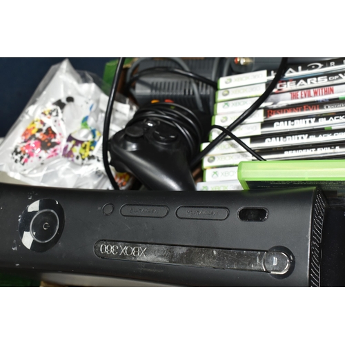 447 - XBOX 360 CONSOLE AND GAMES, includes Resident Evil 5, Resident Evil 6, Resident Evil Operation Racco... 