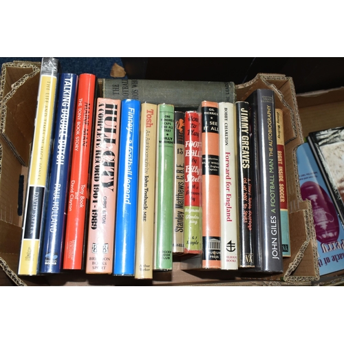 449 - THREE BOXES OF FOOTBALL BOOKS containing approximately forty titles to include a limited edition 448... 