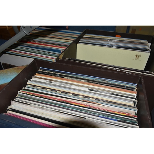 450 - THREE BOXES AND ONE CASE OF L.P RECORDS, over one hundred and fifty records, comprising artists, Sim... 