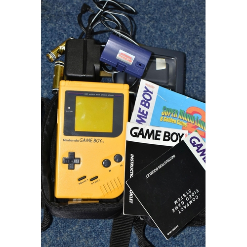 477 - NINTENDO YELLOW GAMEBOY CONSOLE AND GAMES, includes Tetris, Super Mario Land, Super Mario Land 2 and... 