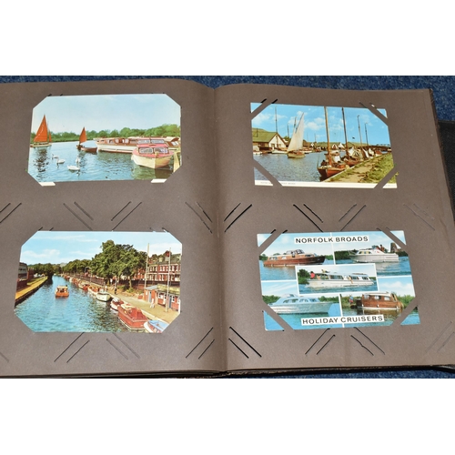 479 - TWO ALBUMS OF POSTCARDS containing approximately 425 examples of liners, ships, boats, barges and ot... 