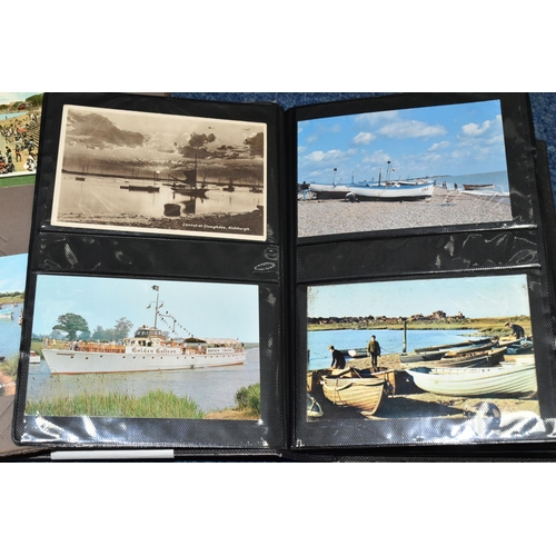 479 - TWO ALBUMS OF POSTCARDS containing approximately 425 examples of liners, ships, boats, barges and ot... 