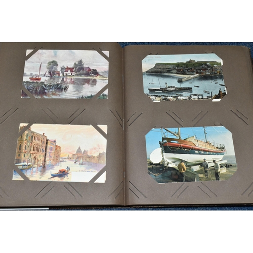 479 - TWO ALBUMS OF POSTCARDS containing approximately 425 examples of liners, ships, boats, barges and ot... 