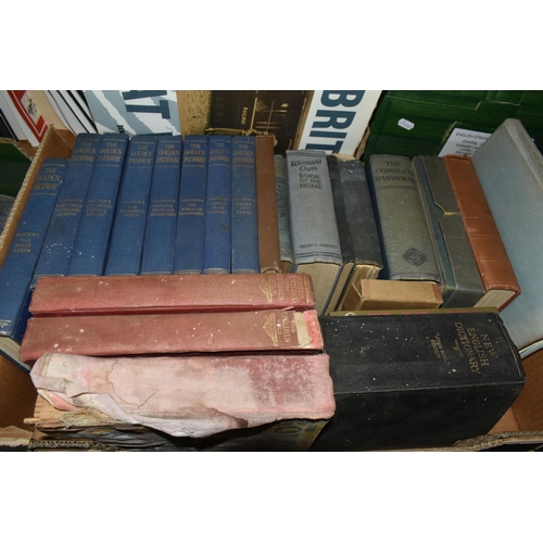 484 - FIVE BOXES OF BOOKS containing over 145 miscellaneous titles in hardback and paperback format, subje... 