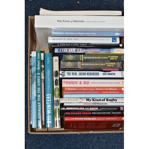 503 - ONE BOX OF BOOKS ON RUGBY LEAGUE containing twenty-three titles to include two Rothman's Yearbooks, ... 