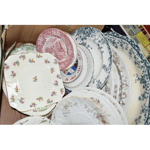 506 - TWO BOXES OF DINNER WARES, to include thirty eight pieces of J & G Meakin Lotus dinnerware, royal co... 