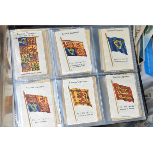 507 - ONE BOX OF CIGARETTE / TRADE CARDS & POSTCARDS in four albums and loose, cigarette card manufacturer... 