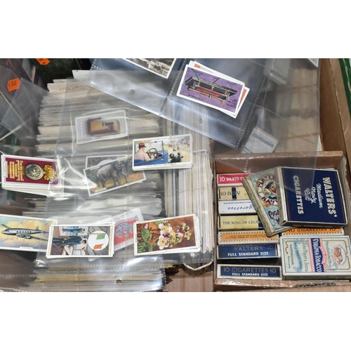 507 - ONE BOX OF CIGARETTE / TRADE CARDS & POSTCARDS in four albums and loose, cigarette card manufacturer... 