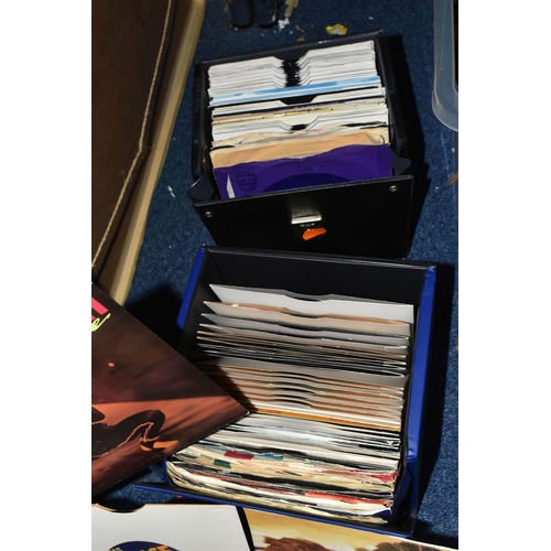 522 - TWO CASES OF SINGLE RECORDS, OVER ONE HUNDRED RECORDS, artists include Blondie, The Police, The Vill... 