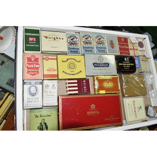 524 - A LARGE COLLECTION OF TOBACCO AND CIGARETTE ADVERTISING SUNDRIES, to include three Bakelite cribbage... 