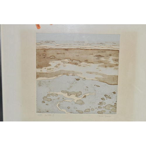 539 - TESSA BEAVER (1932-2018) 'LOW TIDE II' A SIGNED LIMITED EDITION SCREENPRINT, depicting a coastal lan... 