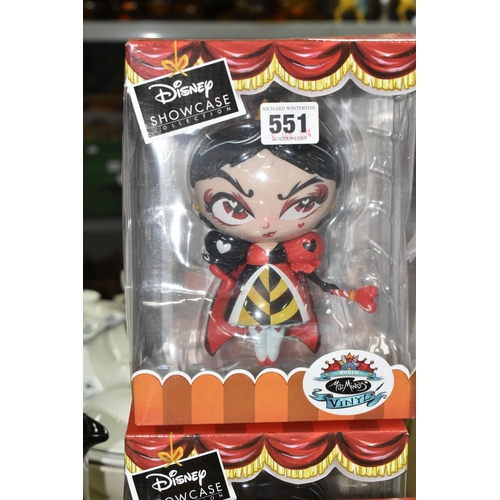 551 - FOUR BOXED DISNEY 'MISS MINDY' FIGURES, comprising Jessica, Cheshire and two Queen of Hearts