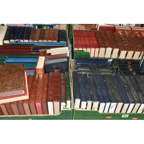 554 - FOUR BOXES OF BOOKS containing 130 miscellaneous titles in hardback format to include classic or con... 