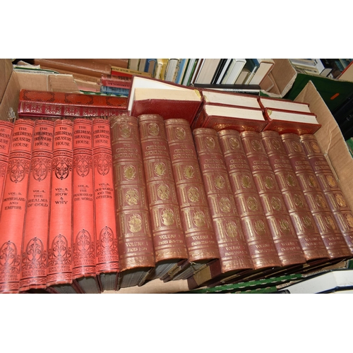 554 - FOUR BOXES OF BOOKS containing 130 miscellaneous titles in hardback format to include classic or con... 