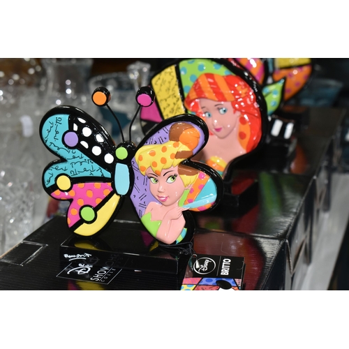 566 - FOUR BOXED DISNEY BRITTO ORNAMENTS, comprising Tinker Bell, Ariel, Belle and Snow White, Condition R... 