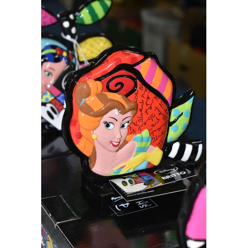 566 - FOUR BOXED DISNEY BRITTO ORNAMENTS, comprising Tinker Bell, Ariel, Belle and Snow White, Condition R... 