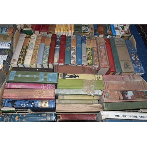 569 - SIX BOXES OF BOOKS containing over 230 miscellaneous titles in hardback and paperback formats, subje... 