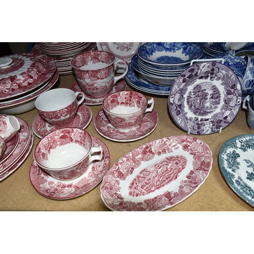 573 - A LARGE QUANTITY OF WOODS AND ENOCH WOOD TEA AND DINNER WARES, to include blue and white 'English Sc... 