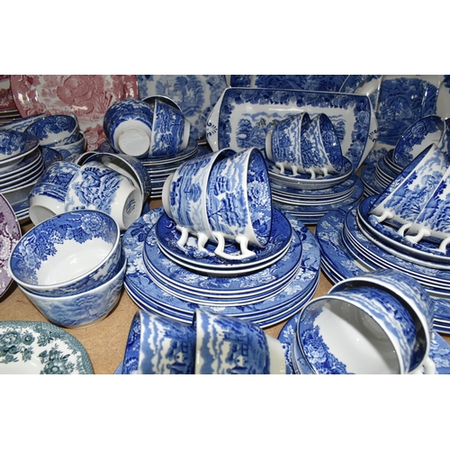 573 - A LARGE QUANTITY OF WOODS AND ENOCH WOOD TEA AND DINNER WARES, to include blue and white 'English Sc... 