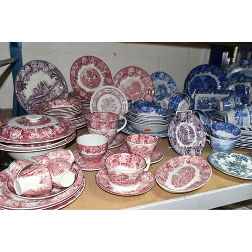 573 - A LARGE QUANTITY OF WOODS AND ENOCH WOOD TEA AND DINNER WARES, to include blue and white 'English Sc... 