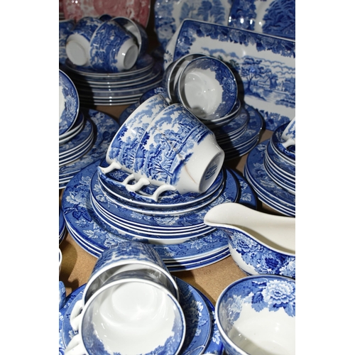 573 - A LARGE QUANTITY OF WOODS AND ENOCH WOOD TEA AND DINNER WARES, to include blue and white 'English Sc... 