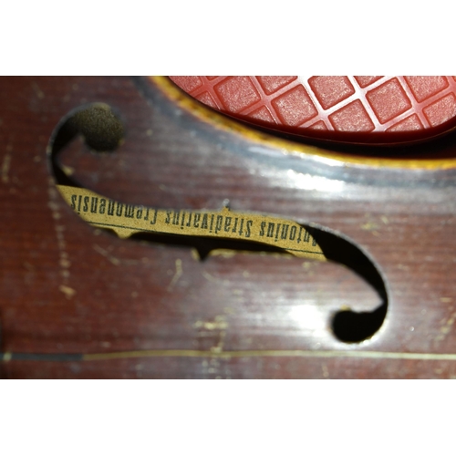 578 - TWO EARLY 20TH CENTURY VIOLINS, both Czechoslovakian made, one has a paper label inside  K.H. ' Made... 