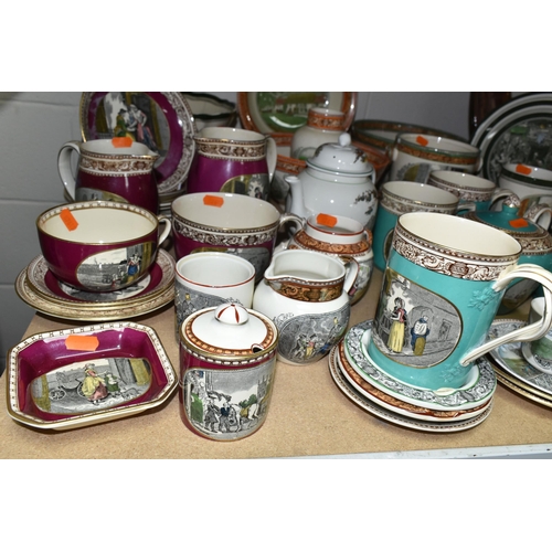 580 - A LARGE QUANTITY OF ADAM'S 'CRIES OF LONDON' SERIES WARE, comprising cups, saucers, jugs, pitchers, ... 