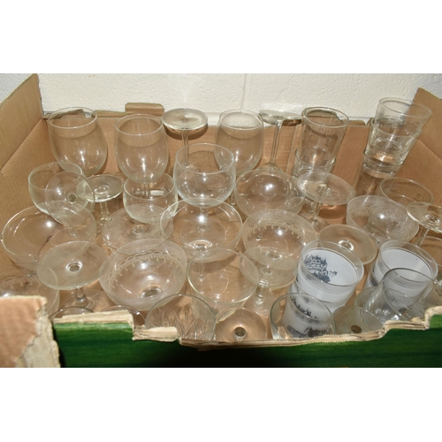 581 - FIVE BOXES OF CERAMICS AND GLASSWARE, to include a Copeland Spode 'Newburyport' pattern tea set, a b... 