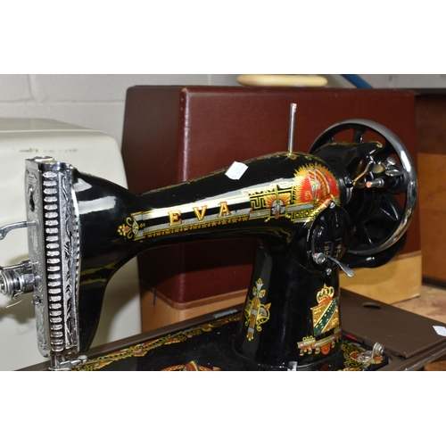 584 - THREE VICTORIAN SINGER SEWING MACHINES, comprising a Singer Model 66K sewing machine, decorated with... 