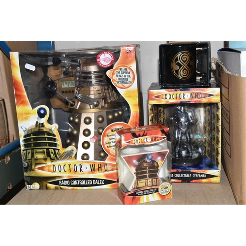 588 - A QUANTITY OF BOXED MODERN DOCTOR WHO TOYS, to include Character Toys Supreme Dalek Voice Changer He... 