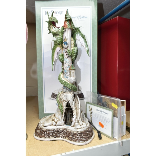 600 - A BOXED JIM SHORE COLLECTOR'S EDITION LIGHTED DRAGON SCULPTURE, titled 'Beast of Brimstone', depicti... 