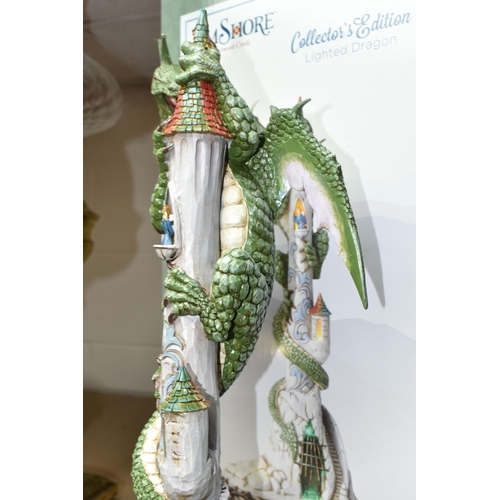 600 - A BOXED JIM SHORE COLLECTOR'S EDITION LIGHTED DRAGON SCULPTURE, titled 'Beast of Brimstone', depicti... 