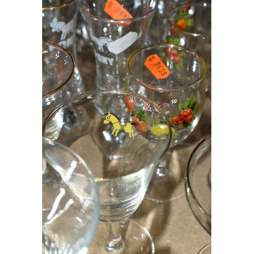 604 - A COLLECTION OF BABYCHAM AND SIMILAR VINTAGE BREWERIANA, to include twelve 1950s Babycham glasses wi... 