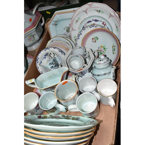 606 - TWO BOXES AND LOOSE ADAMS CALYX WARE DINNER WARES, to include Lowestoft, Cascade, Ming Jade, Chelsea... 