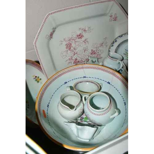 606 - TWO BOXES AND LOOSE ADAMS CALYX WARE DINNER WARES, to include Lowestoft, Cascade, Ming Jade, Chelsea... 