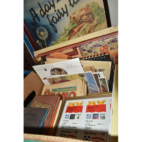 607 - THREE BOXES OF EPHEMERA to include Film Reels from the 1960's and a boxed L.P.L. Splicer, an ektara,... 