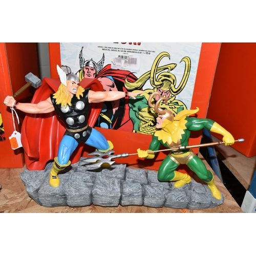 610 - A BOXED ENESCO MARVEL 'THOR VS LOKI' FIGURE GROUP, depicting the two superheroes in an action pose, ... 