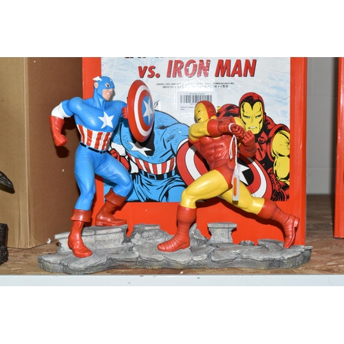 611 - A BOXED ENESCO MARVEL 'CAPTAIN AMERICA VS IRON MAN' FIGURE GROUP, depicting the two superheroes in a... 