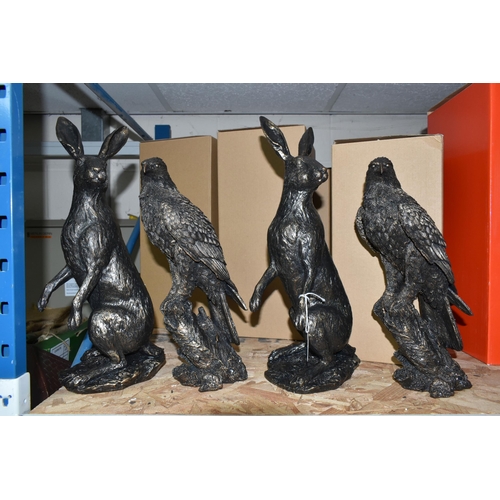 612 - FOUR BOXED BRONZED RESIN FIGURES, 'Studio Bronze - Border Fine Arts' comprising two A28769 Large Har... 