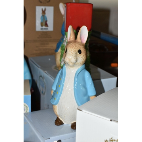 613 - A GROUP OF BOXED ENESCO BEATRIX POTTER PETER RABBIT COLLECTABLES, comprising a limited edition Peter... 